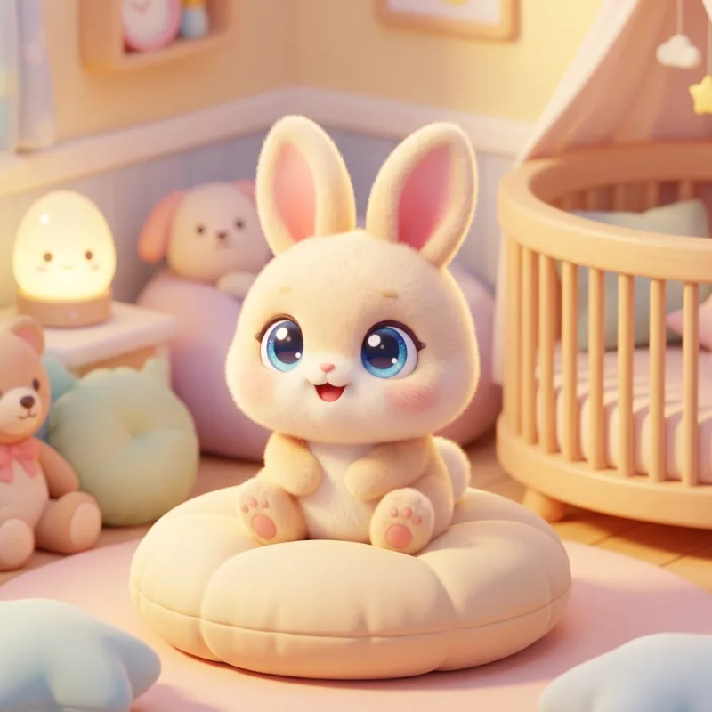 First look — the baby bunny pet in its nursery